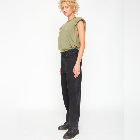 (B52) Free People x Sandrine Rose Wide Curve Leg Jeans in Rock, Size 28, NWT - Picture 3 of 13